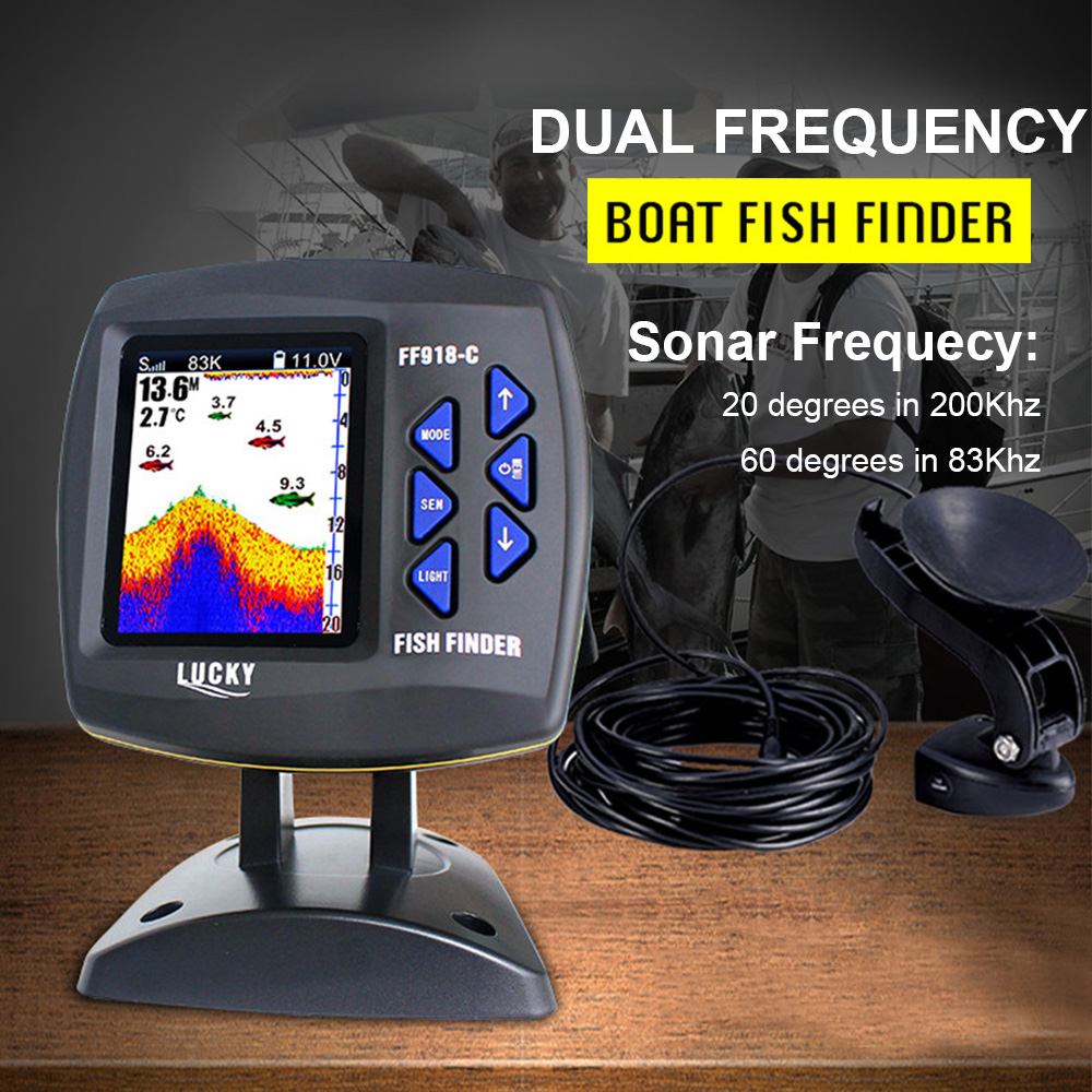 Цветной экран, проводной рыбол – обзор и цена Fish Finder Transducer